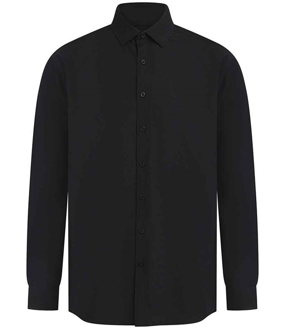 Henbury Long Sleeved Cotton Feel Coolplus&#174; Shirt